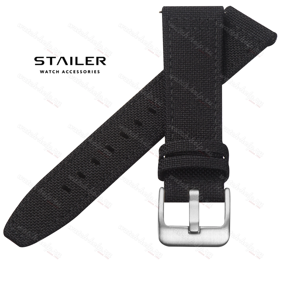 Картинка Stailer Premium 7401 Cordura fabric - ремешок для часов чёрный/чёрный, кордура, кордура, Германия