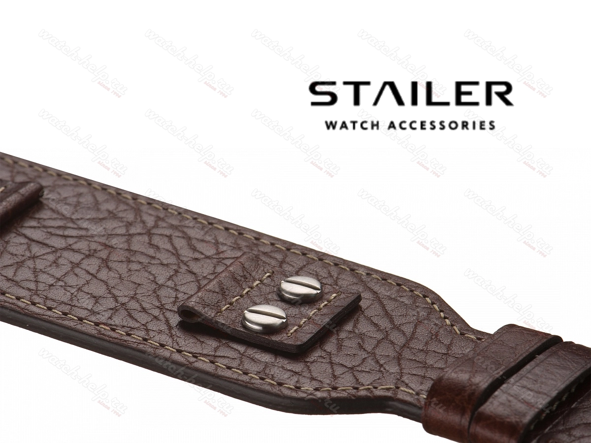 Картинка Stailer Premium 4202 Pad - ремешок для часов коричневый, кожа, буйвол, Германия