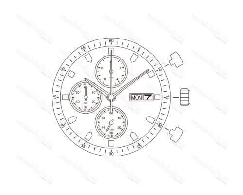 Картинка MIYOTA 6S00 Chronograph - механизм для часов кварцевый 15, Япония