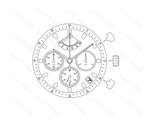 Картинка MIYOTA 6SA2 Chronograph - механизм для часов кварцевый 15, Япония