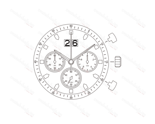 Картинка MIYOTA 6S50 Chronograph - механизм для часов кварцевый 15, Япония