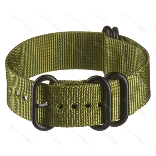 Картинка ZULU Однотонный хаки (пряжка PVD черная) - ремешок для часов хаки, капрон