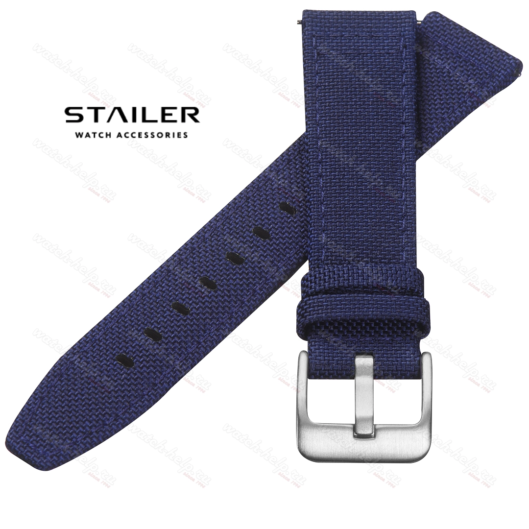 Картинка Stailer Premium 7407 Cordura fabric - ремешок для часов синий/чёрный, кордура, кордура, Германия
