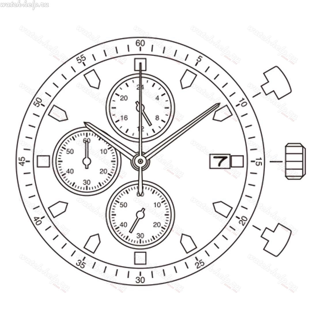 Картинка MIYOTA FS13 - механизм для часов кварцевый, Япония