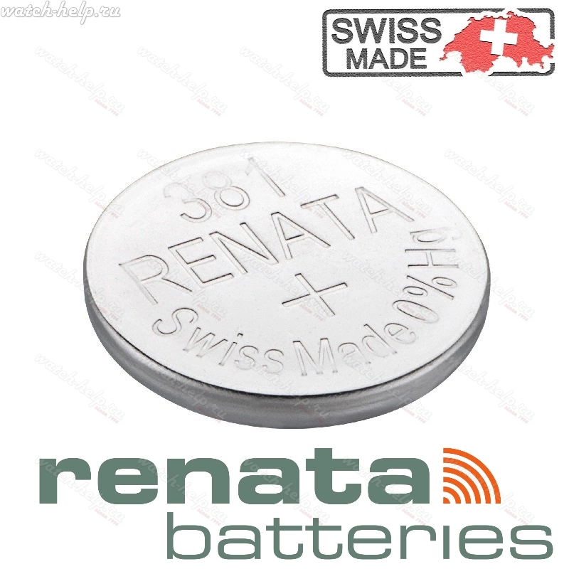 Картинка Renata 381 - батарейка, 2.1 мм x 11.6 мм 1.55 v 50 mah, Швейцария