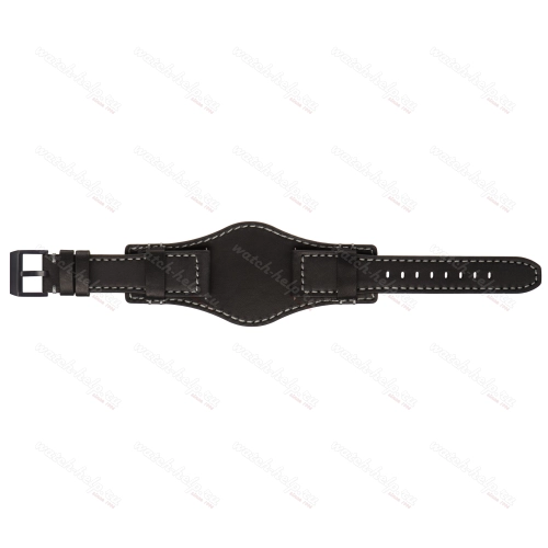 Картинка Stailer Premium 6481P Aviator pad - ремешок для часов чёрный, премиальная кожа full grain растительного дубления, гладкий, Германия