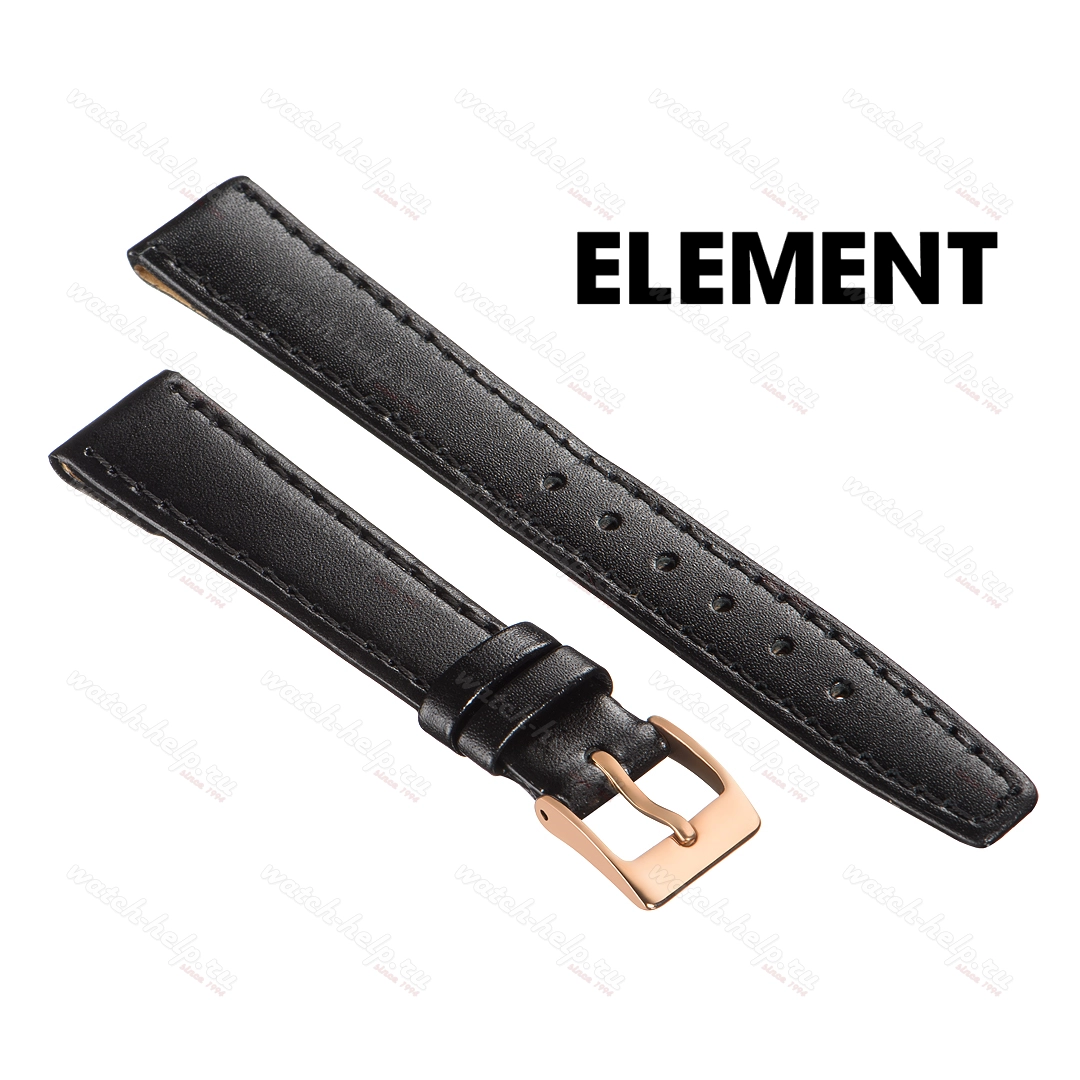 Картинка ELEMENT 731 Click - ремешок для часов чёрный, кожа, гладкий, Германия