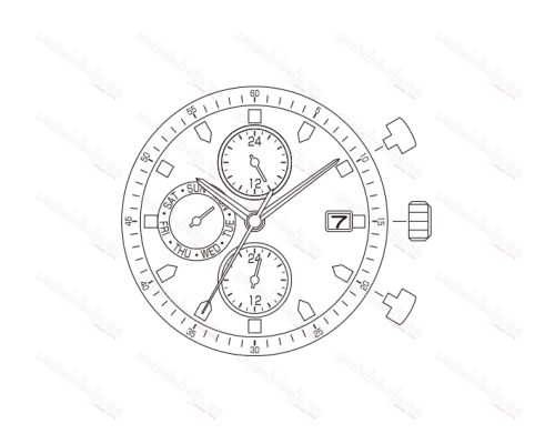 Картинка MIYOTA JP15 Multi-function - механизм для часов кварцевый 12 ½, Япония