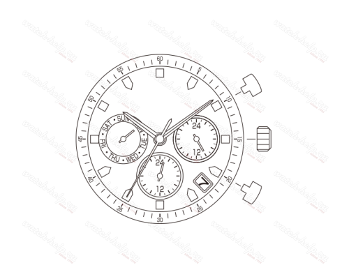 Картинка MIYOTA JP75 Multi-function - механизм для часов кварцевый 12 ½, Япония