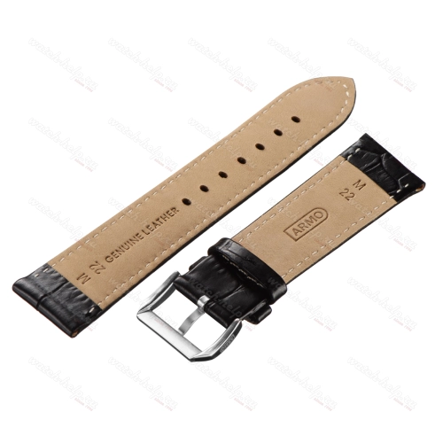 Картинка ARMO 1901 - ремешок для часов чёрный, кожа, аллигатор