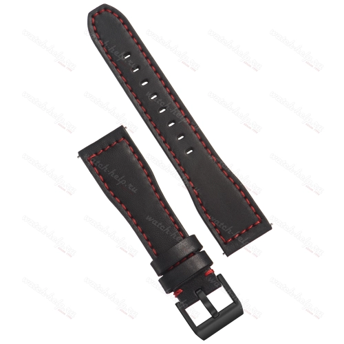 Картинка Stailer Premium 6461 Aviator new - ремешок для часов чёрный, премиальная кожа full grain растительного дубления, гладкий, Германия