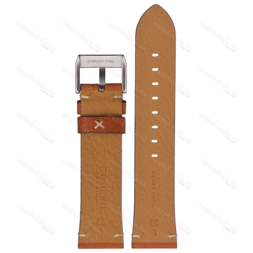 Картинка Stailer Premium 5975 Select - ремешок для часов коричневый, премиальная кожа full grain растительного дубления, гладкий, Германия