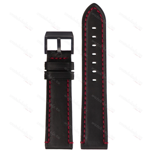 Картинка Stailer Premium 5201 Aviator - ремешок для часов чёрный, премиальная кожа full grain растительного дубления, гладкий, Германия