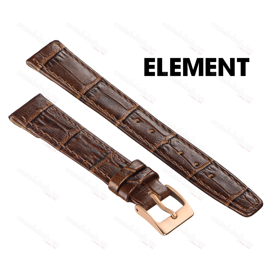 Картинка ELEMENT 712 Click - ремешок для часов коричневый, кожа, аллигатор, Германия