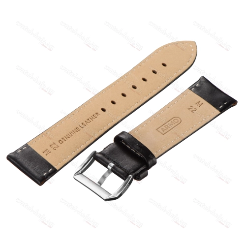 Картинка ARMO 1761 - ремешок для часов чёрный, кожа, гладкий, Китай