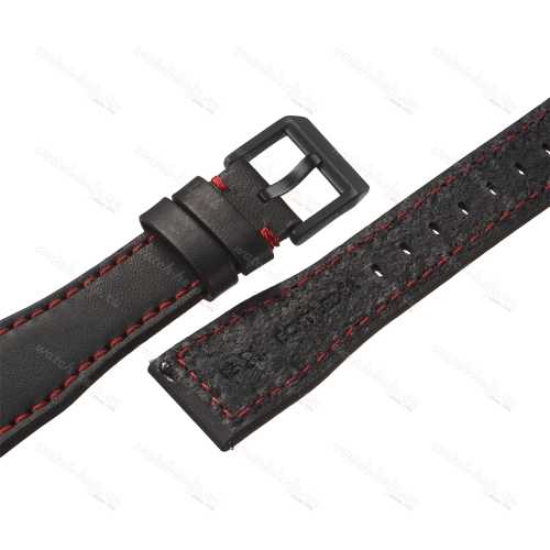 Картинка Stailer Premium 6461 Aviator new - ремешок для часов чёрный, премиальная кожа full grain растительного дубления, гладкий, Германия