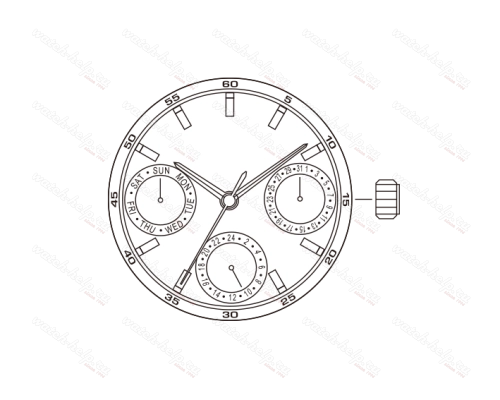 Картинка MIYOTA 6P29 Multi-function - механизм для часов кварцевый 10 ½, Япония