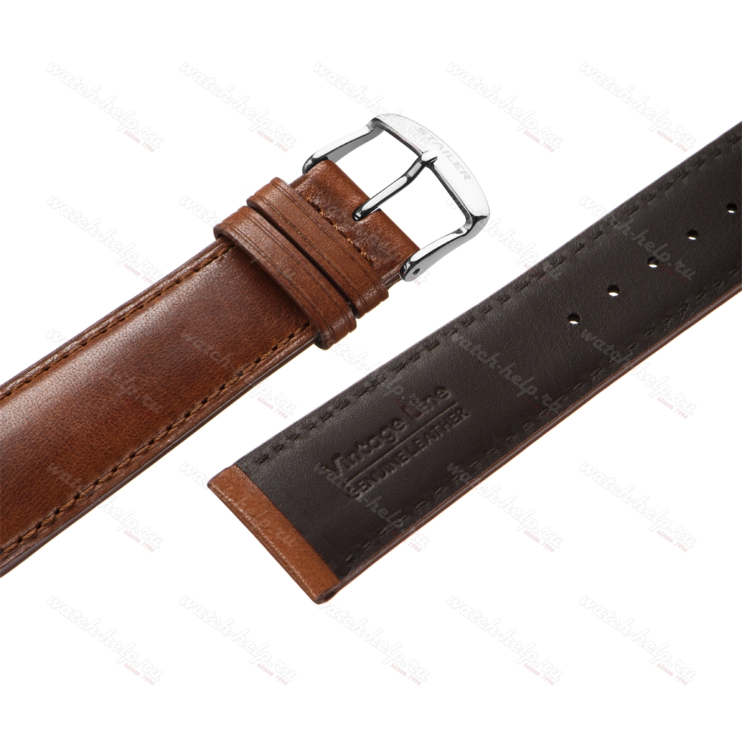 Картинка Stailer Premium 6067 Vintage - ремешок для часов синий, итальянская кожа растительного дубления, гладкий, Германия